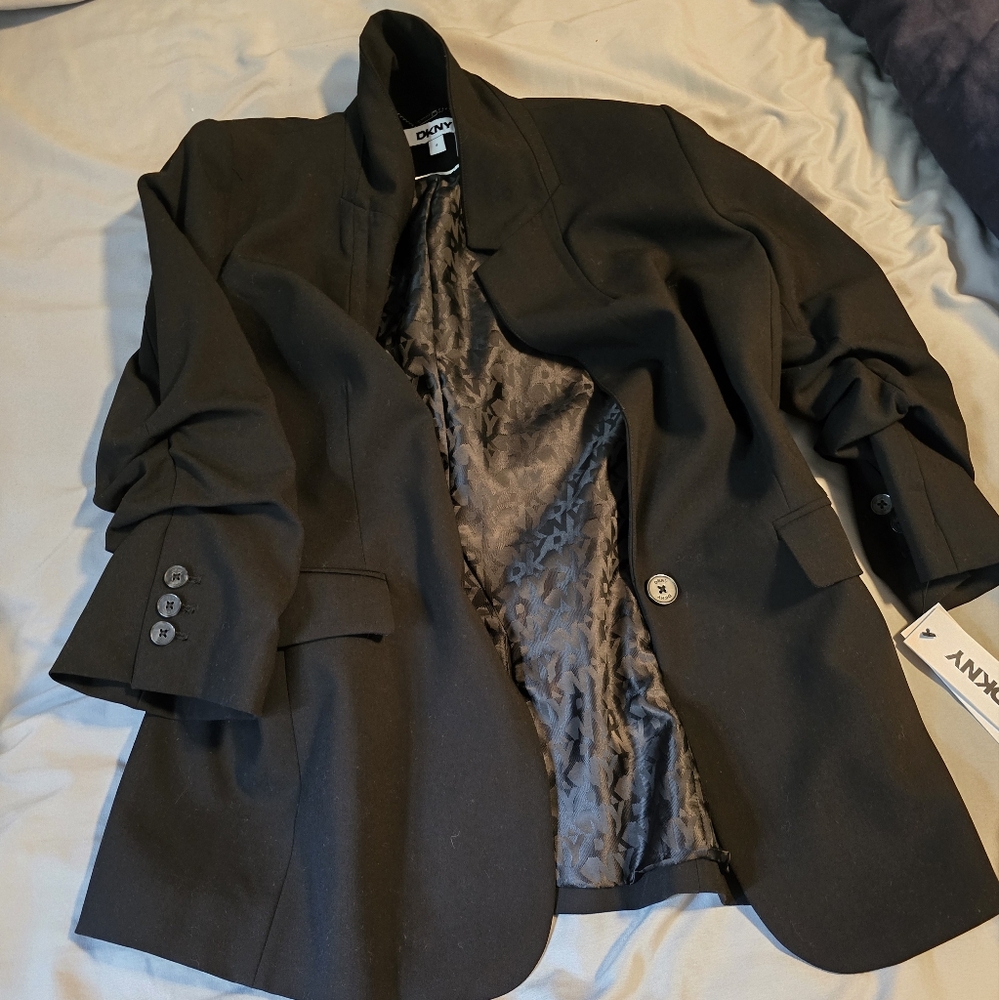 DKNY Black Blazer Classic Suit Jacket